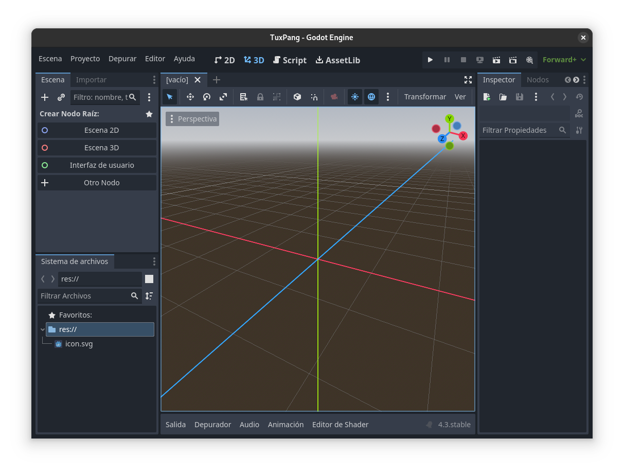 Inicio de Godot Engine